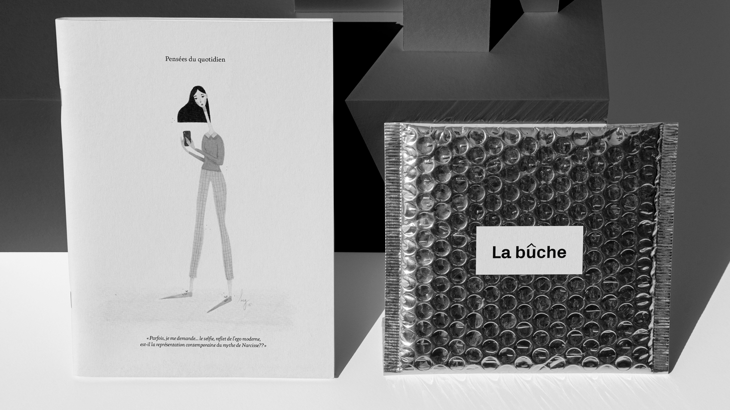 Fanzine "la bûche", un collectif d'autrices de BD de Suisse romande. Illustration par Meg Chikhani